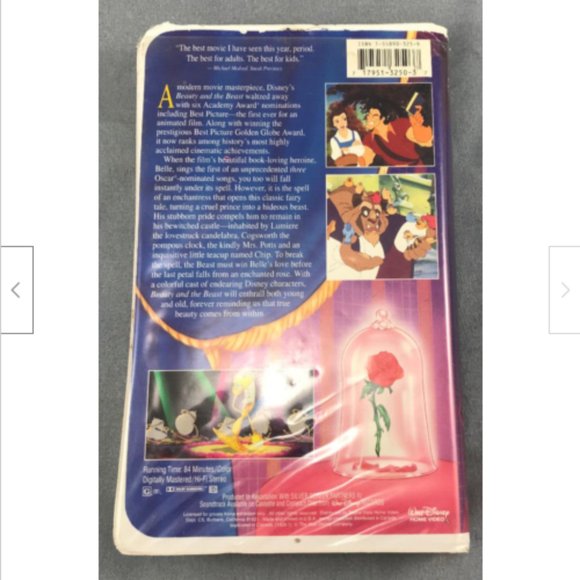 Clamshell Vtg VHS Video Tape Black Diamond Classic Disney Beauty & the Beast - Picture 6 of 6